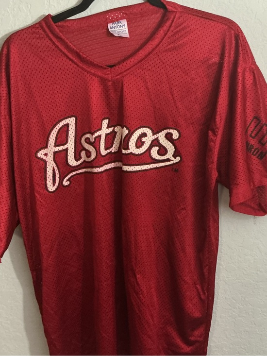 ⚾️ Vintage Houston Astros Enron Field Promo Mesh Jersey Red XL